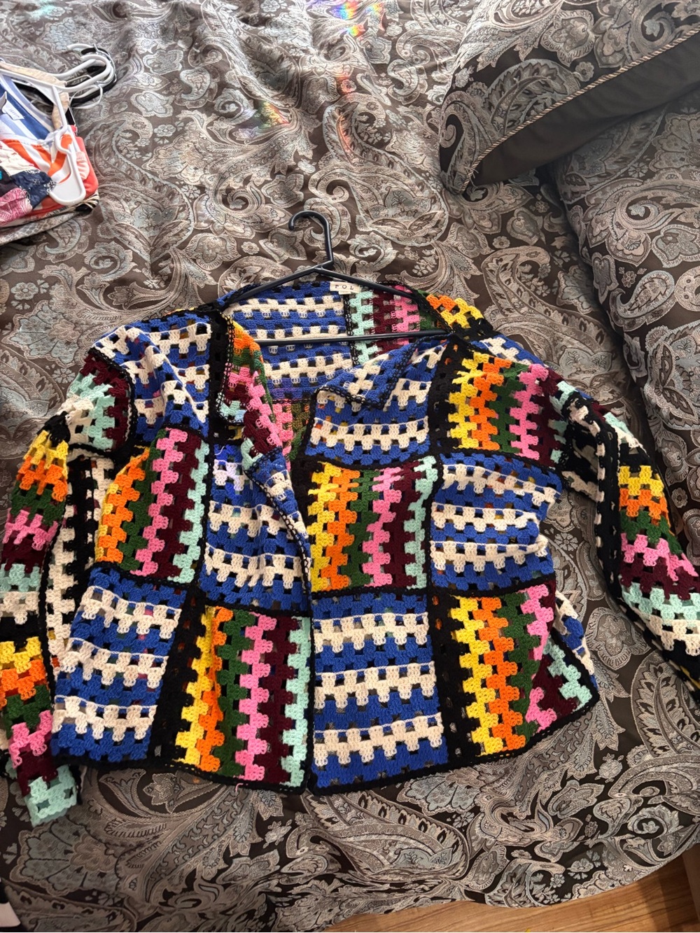 POL Multicolor Crochet Patchwork Jacket